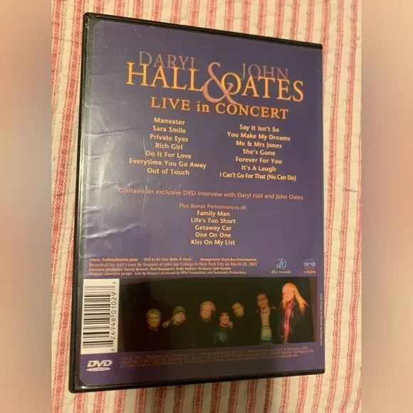 Hall & Oates Live in Concert DVD - Picture 2 of 2